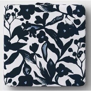 Room Essentials Floral Outdoor Deep Seat Cushion Jet Black 20"x20"x4.5" NEW